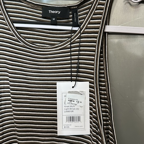 Theory Jersey Light Stripe Racerback Tank M - Picture 3 of 7